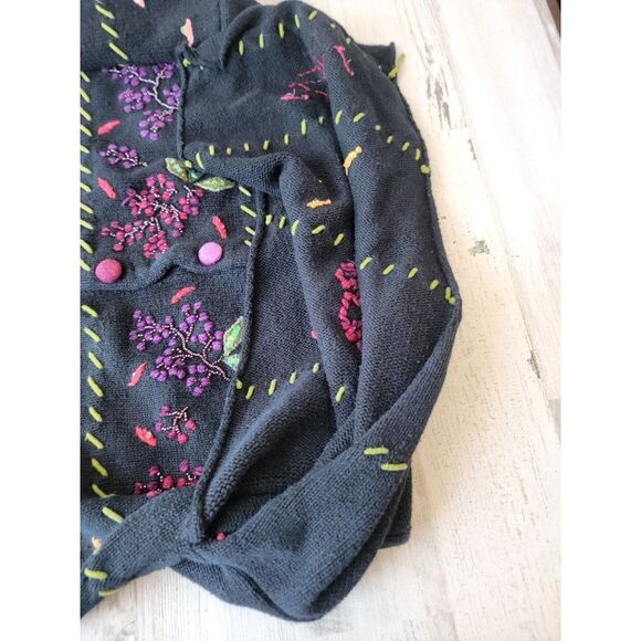 Vintage Design options AS IS cardigan Philip Jane Gordon floral fall embroidered - Picture 5 of 16